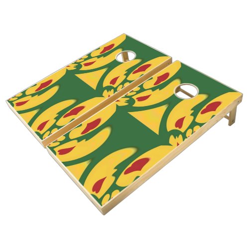 Red Golden Green Jamaica Brazilian sports natural Cornhole Set