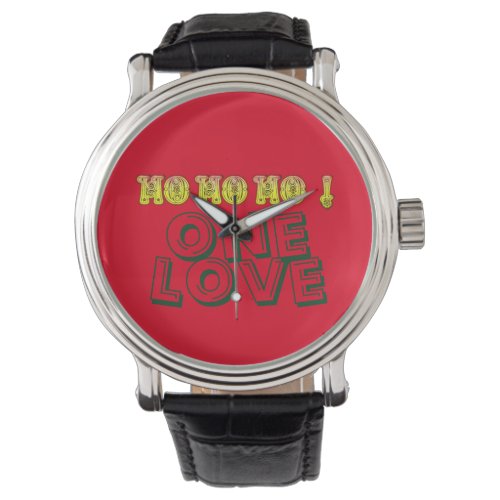 Red Golden Green One Love Merry Christmas Text Watch