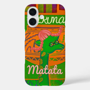Red Golden Green Rasta Giraffe Colors iPhone 16 Case
