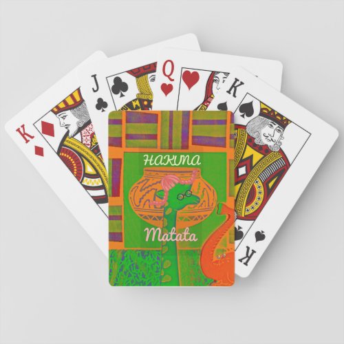 Red Golden Green Rasta Giraffe Colors Poker Cards