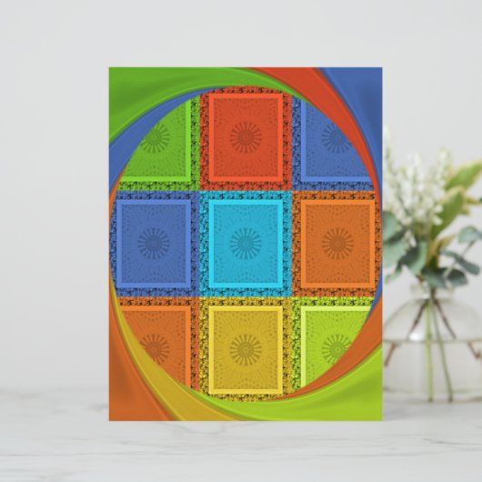 Red Golden Green square Curve (Standing Front)