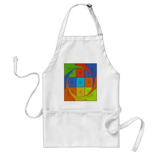 Red Golden Green square  Curve Adult Apron