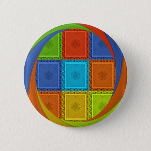 Red Golden Green square  Curve Button
