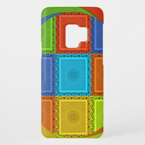 Red Golden Green square  Curve Case_Mate Samsung Galaxy S9 Case