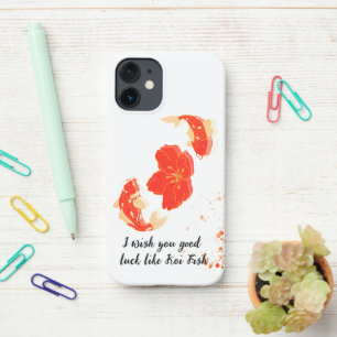 Red&Golden koi fish swiim & red flower Japanese iPhone 12 Mini Case
