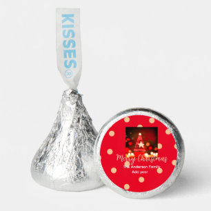 Red Golden merry Christmas add family name year da Hershey®'s Kisses®