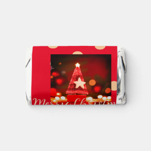 Red Golden merry Christmas add family name year da Hershey's Miniatures