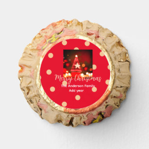 Red Golden merry Christmas add family name year da Reese's Peanut Butter Cups