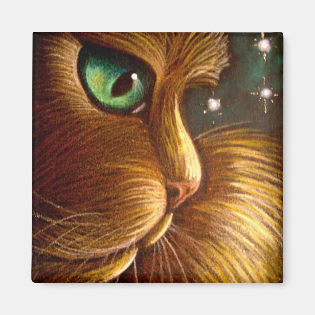RED GOLDEN PERSIAN CAT HOLIDAY Magnet (Front)