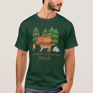 Red Golden Retriever Camping In A Forest T-Shirt