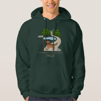Red Golden Retriever Cartoon Dog By A Hiking Trail Hoodie