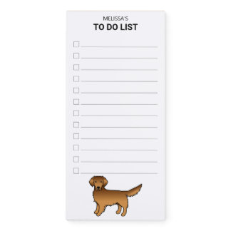 Red Golden Retriever Cartoon Dog To Do List Magnetic Notepad
