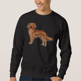 Red Golden Retriever Cute Cartoon Dog Design Sweatshirt