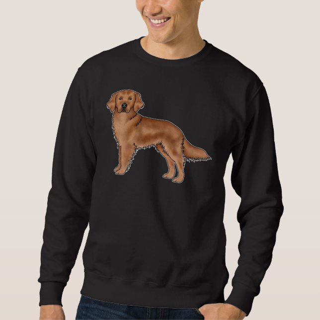 Red Golden Retriever Cute Cartoon Dog Design Sweatshirt (Front)
