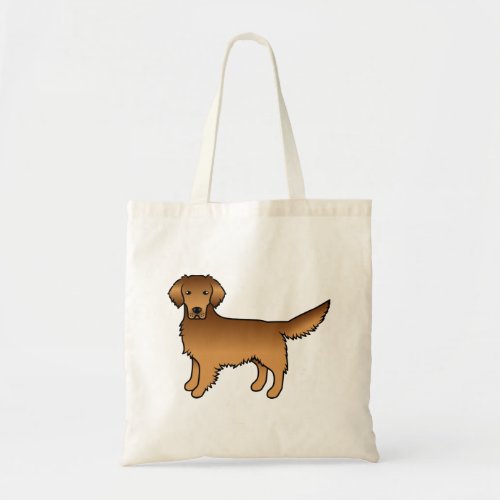 Red Golden Retriever Cute Cartoon Dog Drawing Tote Bag