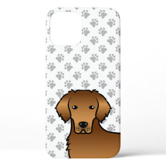 Red Golden Retriever Cute Cartoon Dog Head iPhone 12 Case