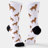 Red Golden Retriever Cute Cartoon Dog Pattern