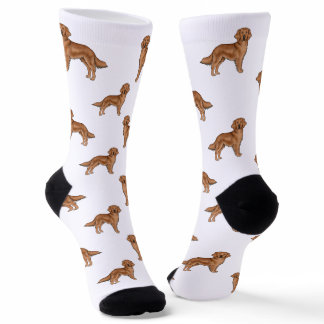 Red Golden Retriever Cute Cartoon Dog Pattern Socks