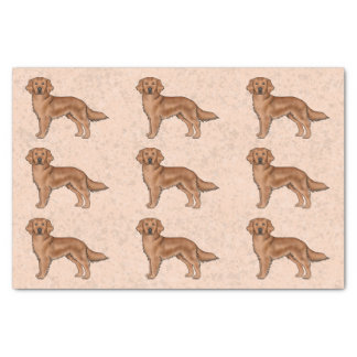 Red Golden Retriever Cute Cartoon Dog Pattern Tissue Paper