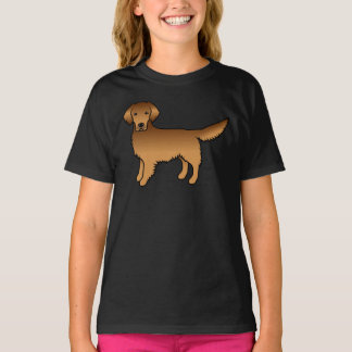 Red Golden Retriever Cute Cartoon Dog T-Shirt