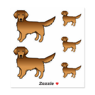 Red Golden Retriever Cute Cartoon Dogs Sticker
