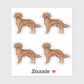 Red Golden Retriever Cute Cartoon Dogs Sticker