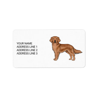 Red Golden Retriever Cute Dog With Custom Text Label