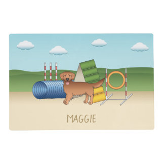 Red Golden Retriever Dog With Agility Equipment Placemat
