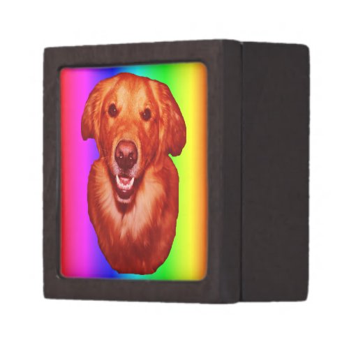 Red Golden Retriever Front Profile Gift Box