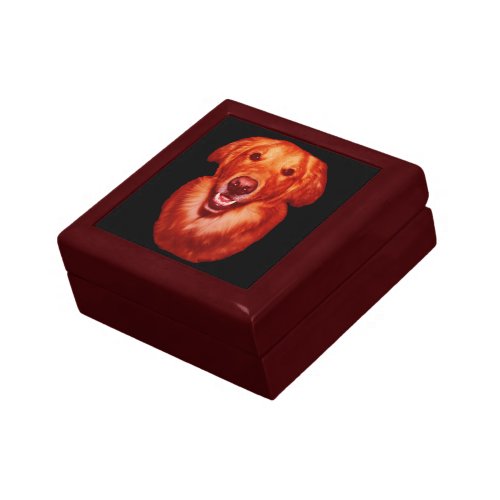 Red Golden Retriever Front Profile Jewelry Box