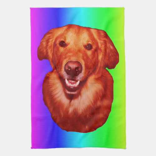 Red Golden Retriever Front Profile Towel