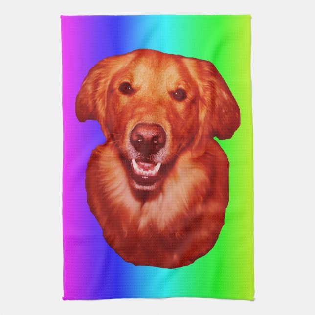 Red Golden Retriever Front Profile Towel (Vertical)