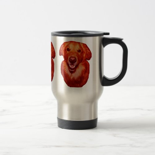 Red Golden Retriever Front Profile Travel Mug