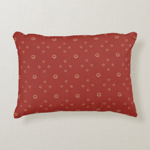 Red   Golden Zinnia Sun Accent Pillow