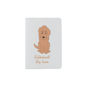 Red Goldendoodle Dog Design Any Colour Background Passport Holder