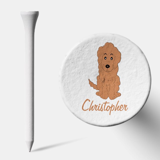 Red Goldendoodle Dog Design Golf Tees (Combo)