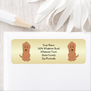 Red Goldendoodle Dog Design Return Address Label