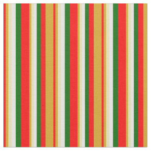 Red, Goldenrod, Tan, White, and Dark Green Colored Fabric