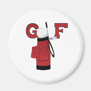 Red Golf Bag Golf Magnet