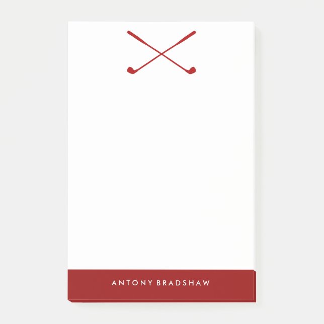 Red Golf Clubs Post-it Notes (Front)