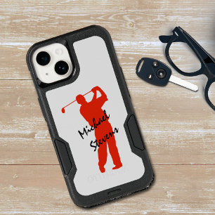 Red Golf Swing Personalized OtterBox iPhone 14 Case
