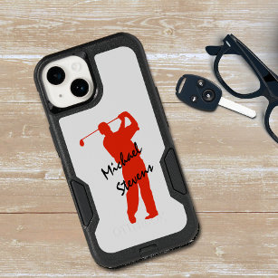 Red Golf Swing Personalized OtterBox iPhone 14 Case