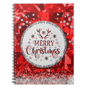  Red Gorgeous Emerald  Merry Christmas  Notebook