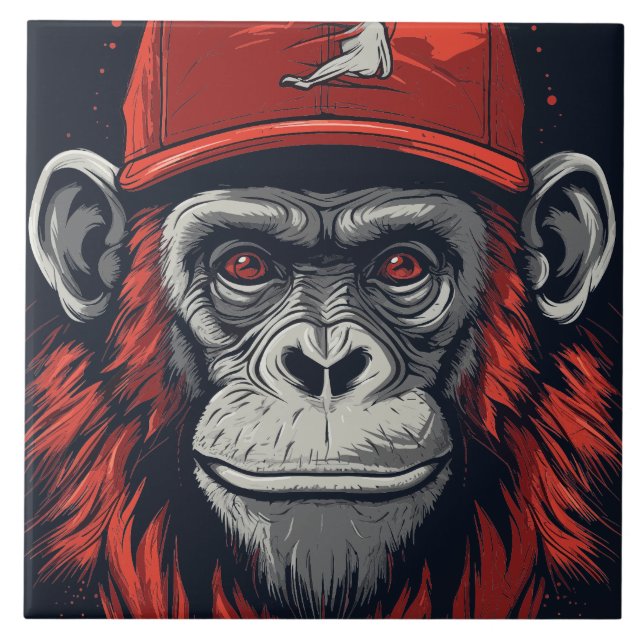 Red Gorilla Ceramic Tile (Front)