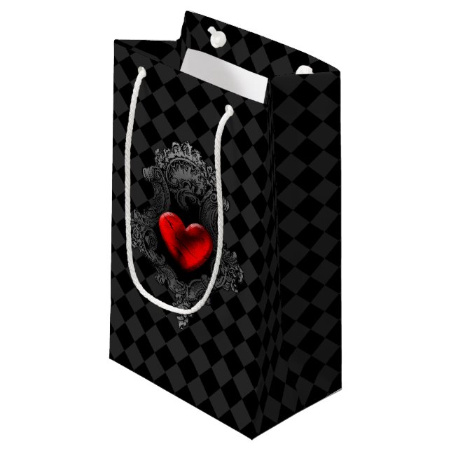 Red Goth Heart Gift Bag (Front Angled)
