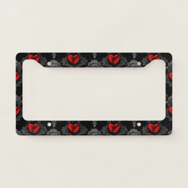 Red Goth Heart License Plate Frame (Front)