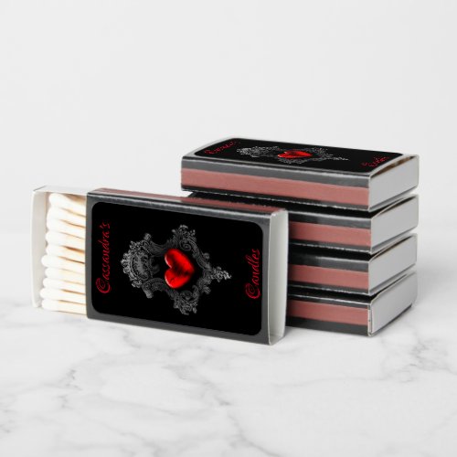 Red Goth Heart Promotional Matchboxes