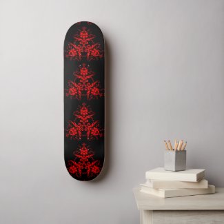Red Goth  Vintage Damask