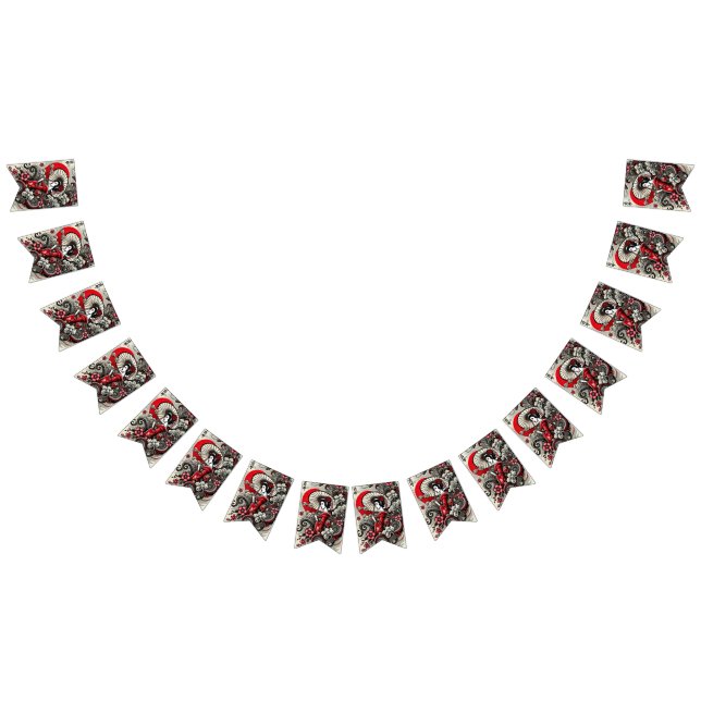 Red Gothic Dragon Bunting Banner (All)