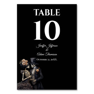 Red Gothic Halloween Alternative Wedding Table Number